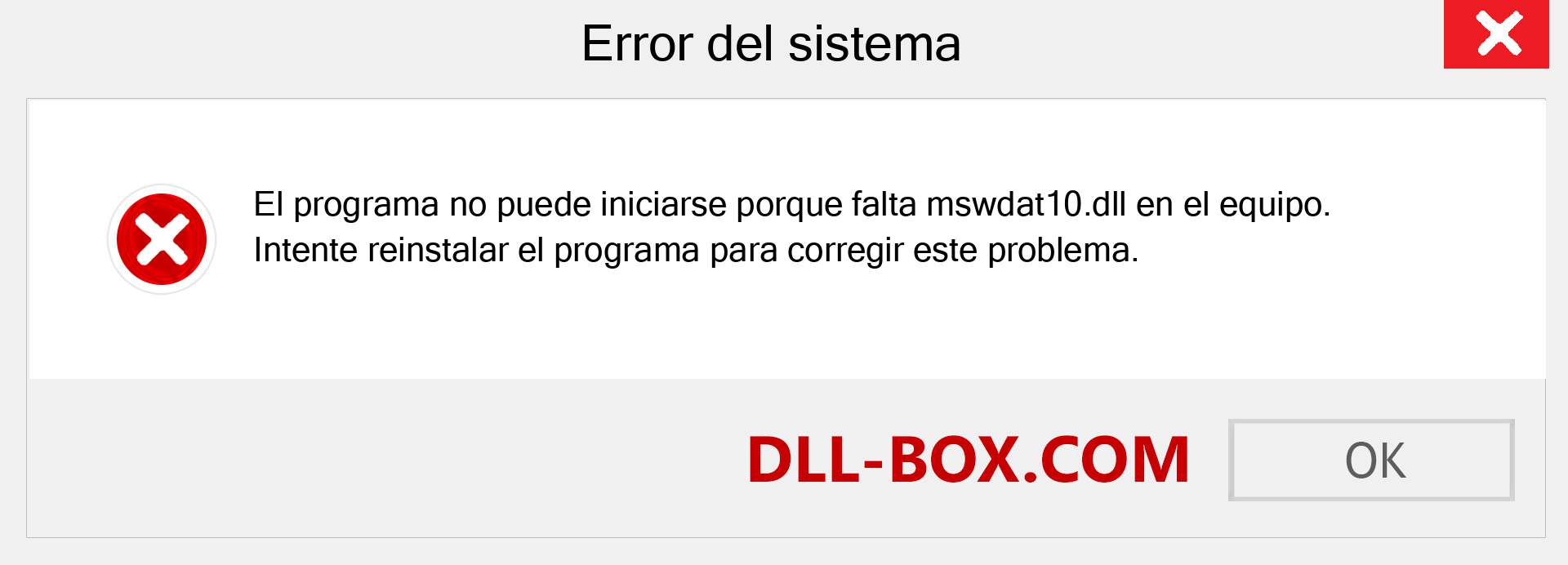 ¿Falta el archivo mswdat10.dll ?. Descargar para Windows 7, 8, 10 - Corregir mswdat10 dll Missing Error en Windows, fotos, imágenes